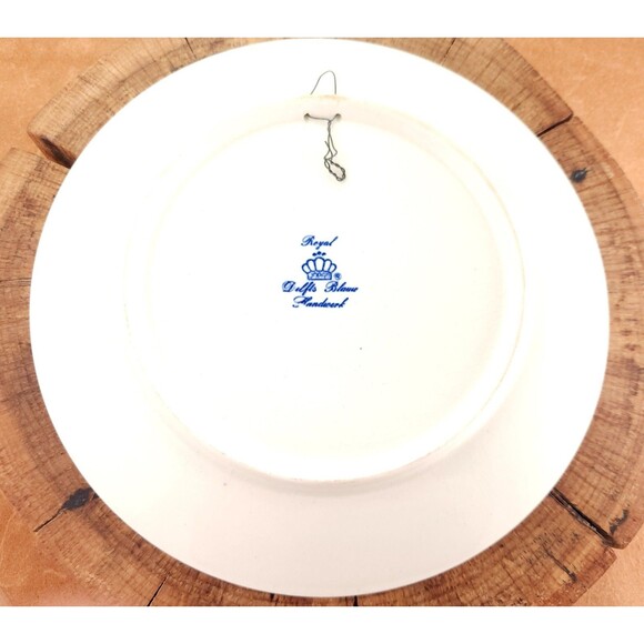 Royal Japan Delft Blauw Handwerk Autumn 7.25" Blue & White Wall Plate - Picture 2 of 5